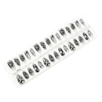 Press-On Nail Set Artistic Black & Grey Reusable