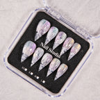 Press-On Nail Set Artistic Design Lightweight Easy Apply