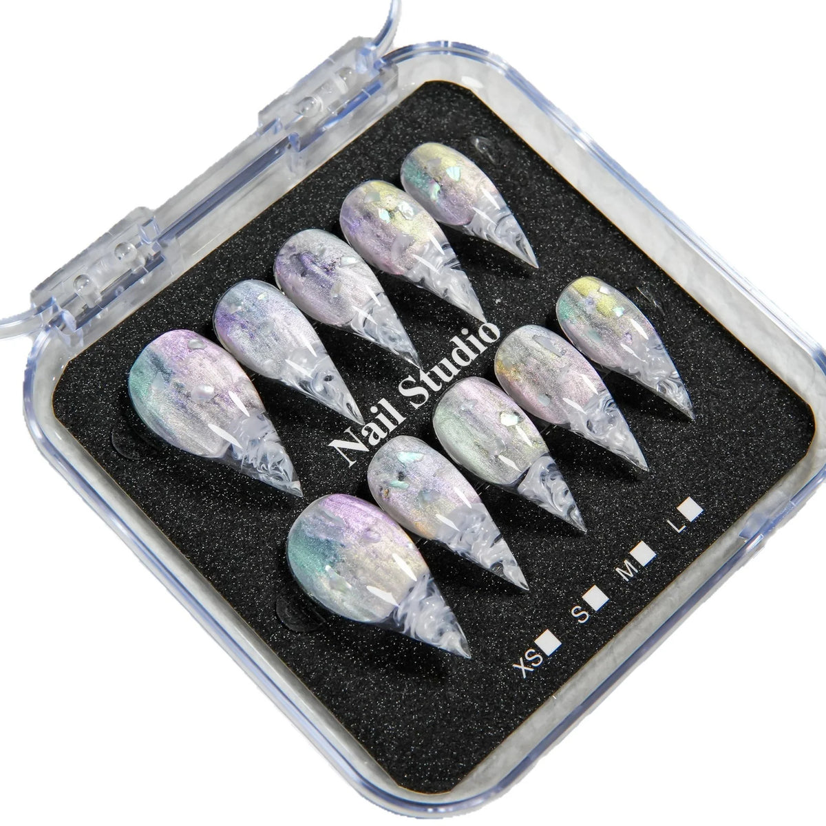 Press-On Nail Set Artistic Design Lightweight Easy Apply