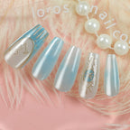 Press-On Nail Set Artistic Design Reusable & Long-Lasting