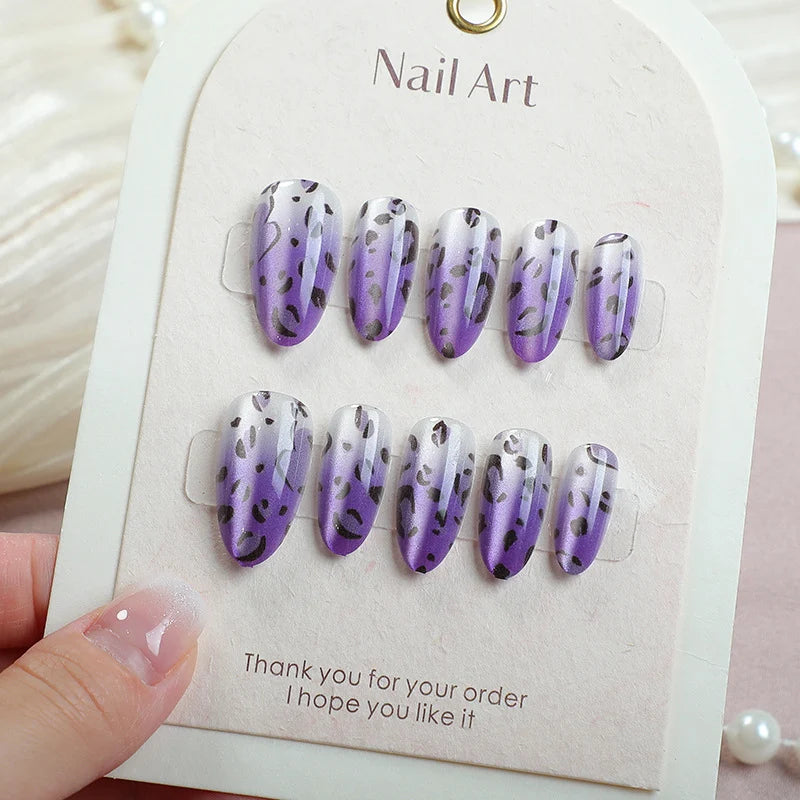 Press-On Nail Set Artistic Designs Easy Application