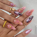 Press-On Nail Set Artistic Designs Easy Application