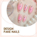 Press-On Nail Set Artistic Designs & Easy Application