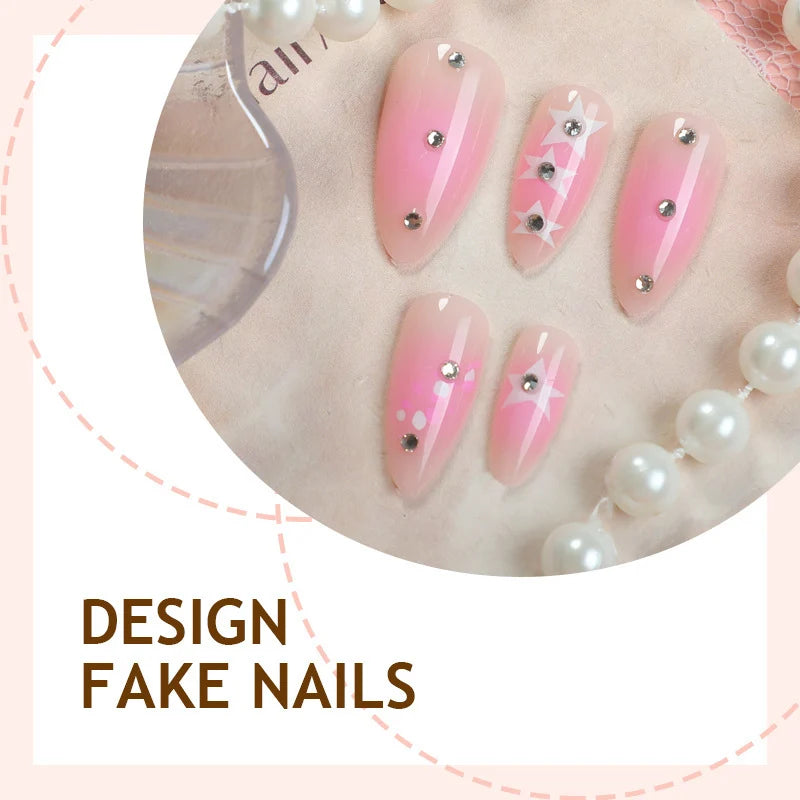 Press-On Nail Set Artistic Designs & Easy Application