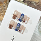 Press-On Nail Set Artistic Designs Easy Application Durable Wear