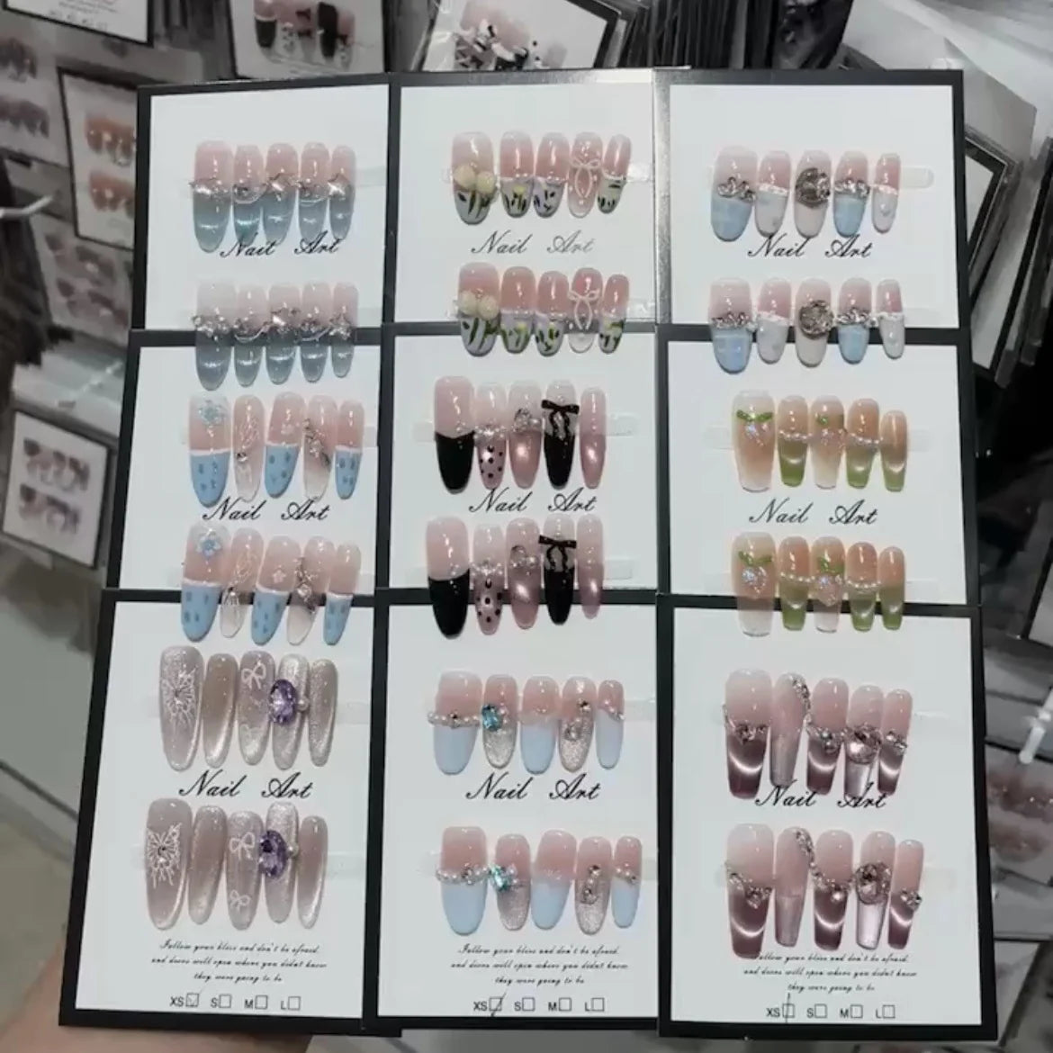 Press-On Nail Set Artistic Designs Easy Application Long-Lasting Wear