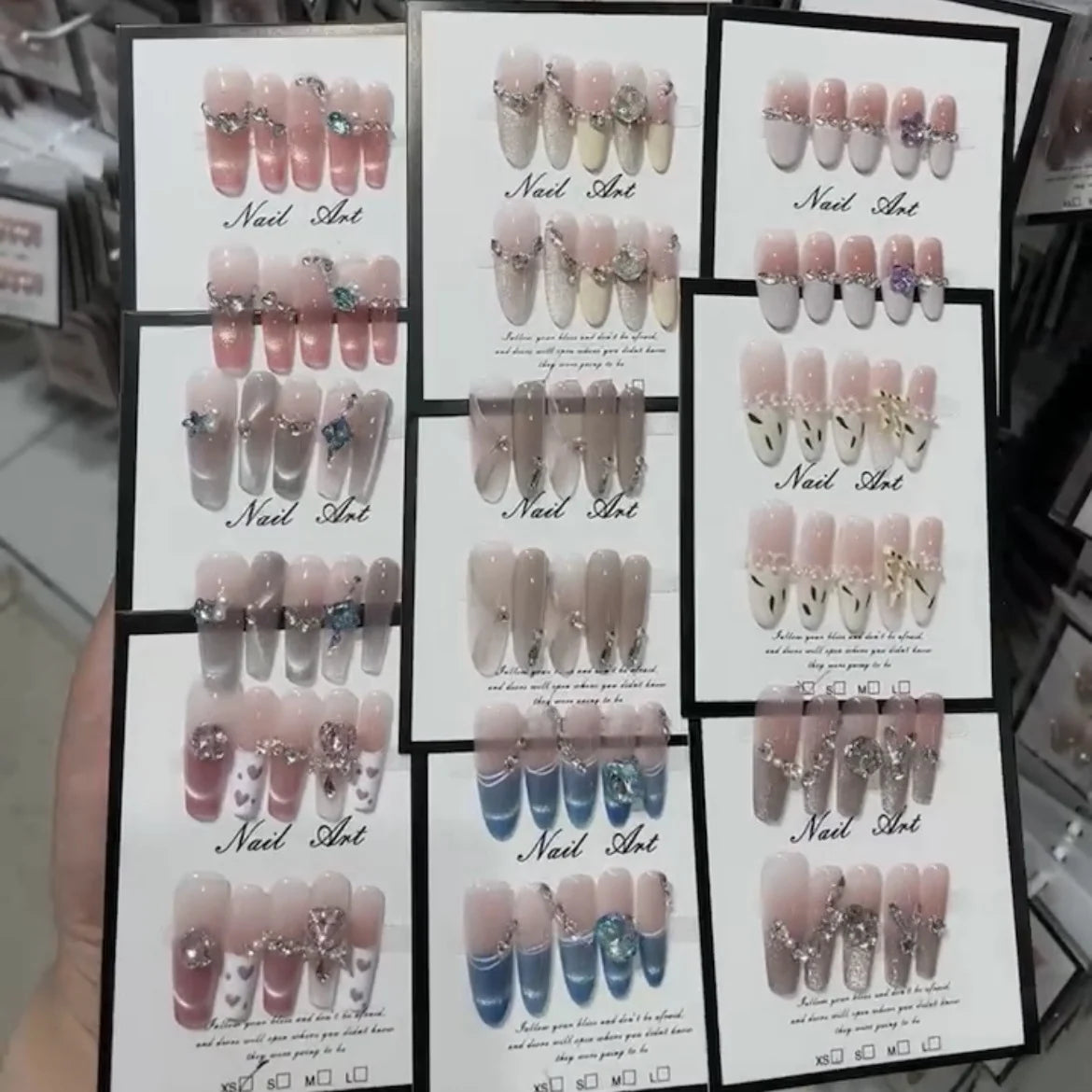 Press-On Nail Set Artistic Designs Easy Application Long-Lasting Wear