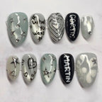 Press-On Nail Set Artistic Designs Easy Application & Removal