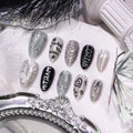 Press-On Nail Set Artistic Designs Easy Application & Removal