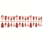 Press-On Nail Set Artistic Designs Long-Lasting Adhesive