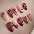 Press-On Nail Set Artistic Designs Long-Lasting Adhesive