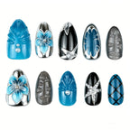Press-On Nail Set Artistic Designs Long-Lasting Easy Adhesive