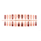 Press-On Nail Set Artistic Designs Metallic Accents