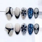 Press-On Nail Set Artistic Designs & Multiple Sizes