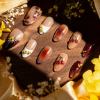 Press-On Nail Set Artistic Designs Peel-And-Stick & Reusable