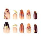 Press-On Nail Set Artistic Designs Peel-And-Stick & Reusable