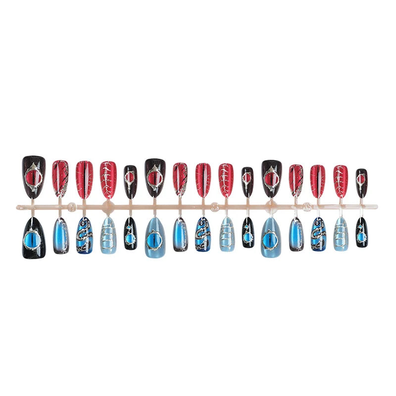 Press-On Nail Set Artistic Designs Reusable & Easy Application