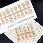 Press-On Nail Set Artistic Finish Nude Long-Lasting