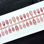 Press-On Nail Set Artistic Floral Lightweight & Comfortable