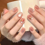 Press-On Nail Set Artistic Floral Long-Lasting & Easy Application