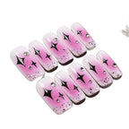 Press-On Nail Set Artistic Gem Accents & Easy Application