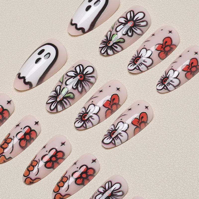 Press-On Nail Set Artistic Handcrafted Easy Application & Long-Lasting Wear