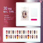 Press-On Nail Set Artistic Metallic Accents