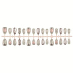 Press-On Nail Set Artistic Metallic Reusable