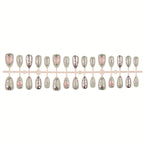 Press-On Nail Set Artistic Metallic Reusable