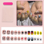 Press-On Nail Set Artistic Motifs Easy Apply & Remove