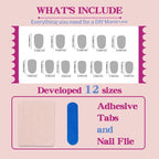 Press-On Nail Set Artistic Motifs Easy Apply & Remove