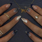 Press-On Nail Set Artistic Ombre Glue-Free Multiple Sizes