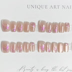 Press-On Nail Set Artistic Patterned Easy Application Reusable