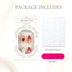 Press-On Nail Set Artistic Patterns Durable & Reusable