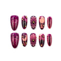 Press-On Nail Set Artistic Patterns Easy Application & Chip-Resistant