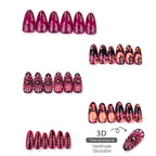 Press-On Nail Set Artistic Patterns Easy Application & Chip-Resistant