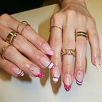 Press-On Nail Set Artistic Patterns Non-Toxic & Reusable