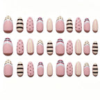 Press-On Nail Set Artistic Patterns Self-Adhesive & Reusable