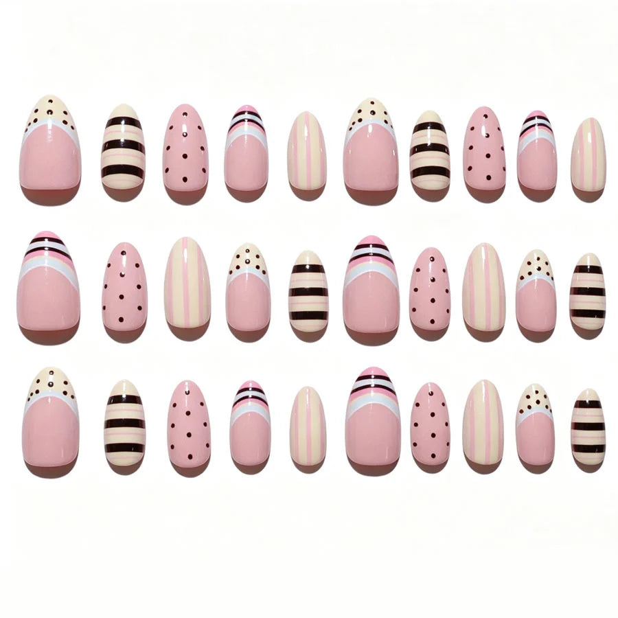 Press-On Nail Set Artistic Patterns Self-Adhesive & Reusable