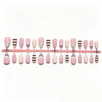 Press-On Nail Set Artistic Patterns Self-Adhesive & Reusable