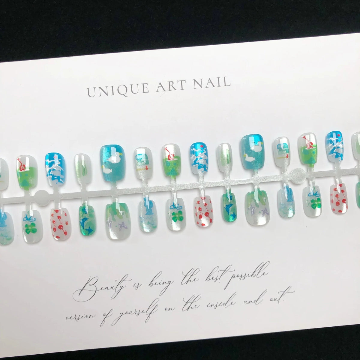 Press-On Nail Set Artistic Peel & Stick Long-Lasting Fit