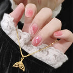 Press-On Nail Set Artistic Pre-Designed Reusable