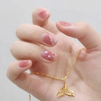 Press-On Nail Set Artistic Pre-Designed Reusable