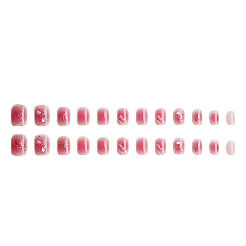 Press-On Nail Set Artistic Pre-Designed Reusable