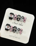 Press-On Nail Set Artistic Rhinestone Self-Adhesive Reusable