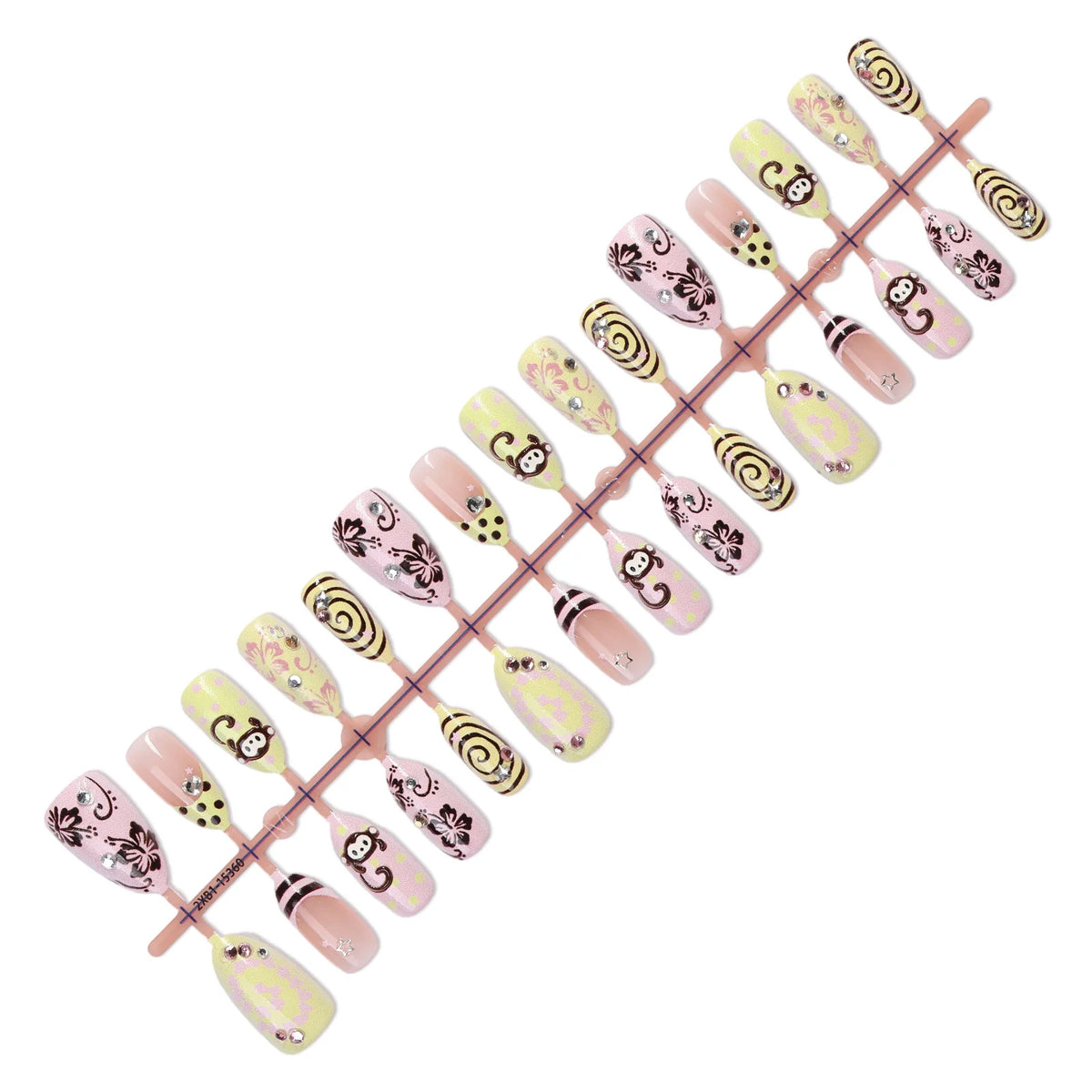 Press-On Nail Set Artistic Sparkle Easy Apply & Reusable