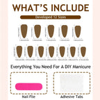 Press-On Nail Set Assorted Designs & Adhesive Kit