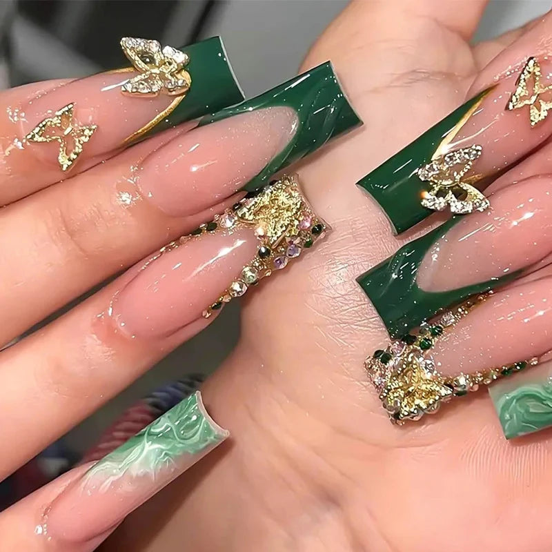 Press-On Nail Set Assorted Designs Adhesive Strips