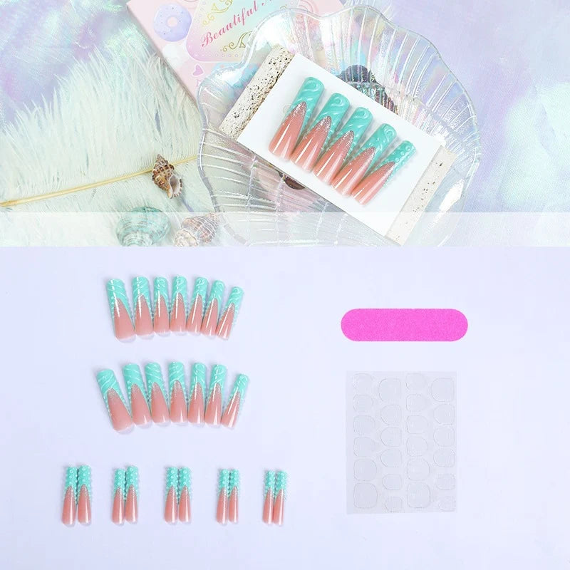 Press-On Nail Set Assorted Designs Reusable Easy Application