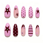 Press-On Nail Set Asymmetrical Glitter Salon-Ready